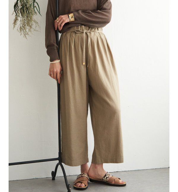 ikka「【雑誌 InRed 6月号掲載】麻混ベルト付きワイドパンツ」|その他|