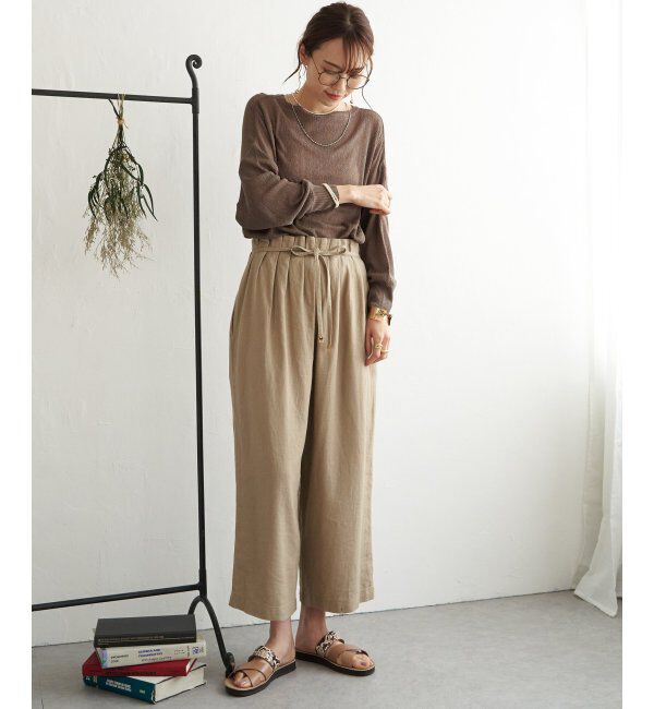 ikka「【雑誌 InRed 6月号掲載】麻混ベルト付きワイドパンツ」|その他|