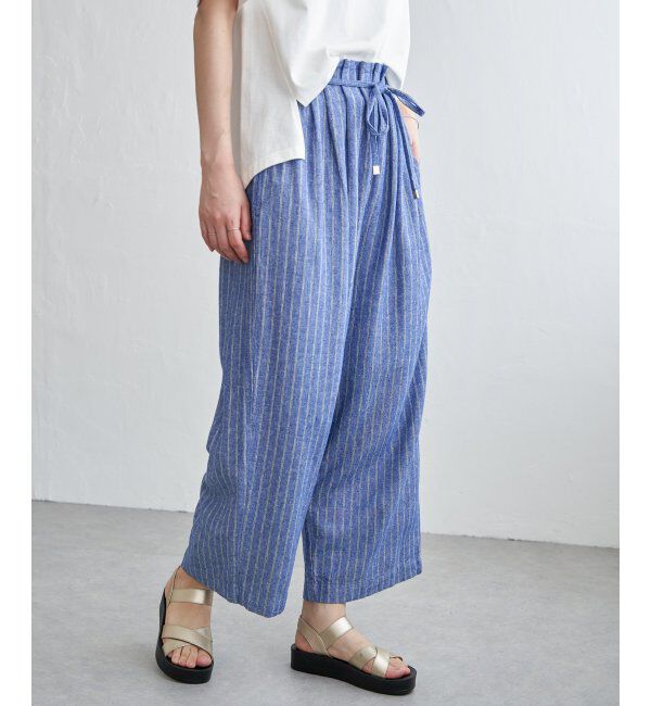 ikka「【雑誌 InRed 6月号掲載】麻混ベルト付きワイドパンツ」|その他|