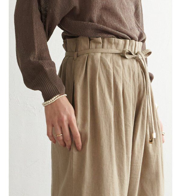 ikka「【雑誌 InRed 6月号掲載】麻混ベルト付きワイドパンツ」|その他|