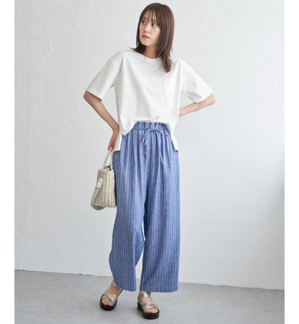 ikka「【雑誌 InRed 6月号掲載】麻混ベルト付きワイドパンツ」|その他|