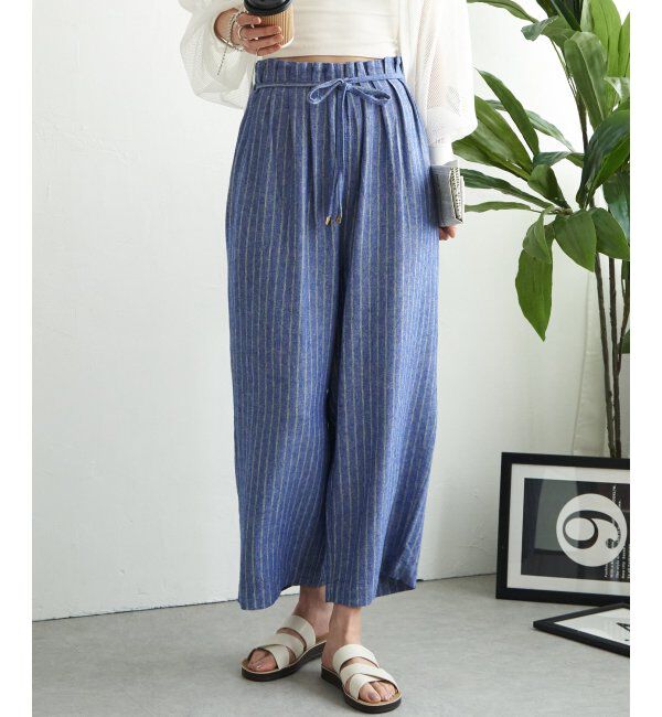 ikka「【雑誌 InRed 6月号掲載】麻混ベルト付きワイドパンツ」|その他|