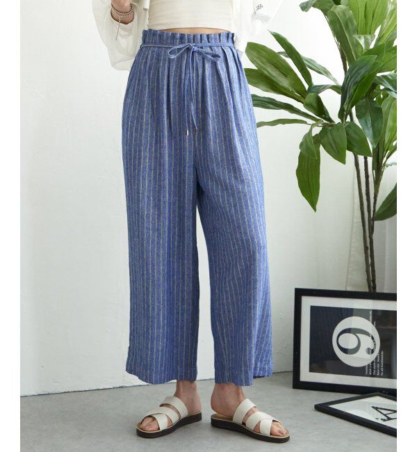 ikka「【雑誌 InRed 6月号掲載】麻混ベルト付きワイドパンツ」|その他|