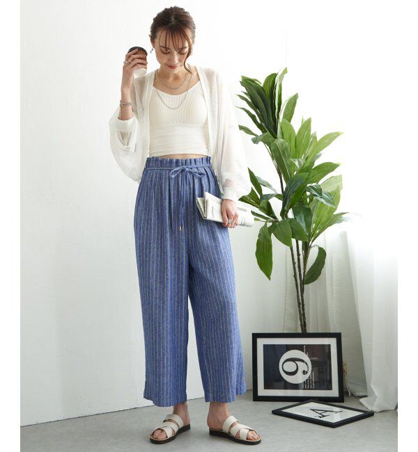 ikka「【雑誌 InRed 6月号掲載】麻混ベルト付きワイドパンツ」|その他|