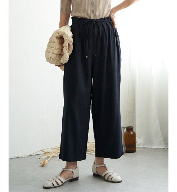 ikka「【雑誌 InRed 6月号掲載】麻混ベルト付きワイドパンツ」|その他|