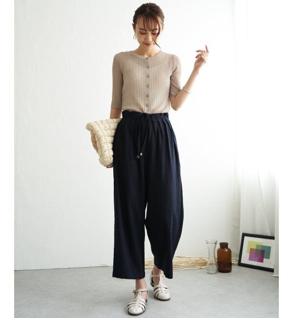 ikka「【雑誌 InRed 6月号掲載】麻混ベルト付きワイドパンツ」|その他|