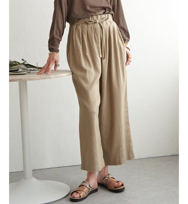 ikka「【雑誌 InRed 6月号掲載】麻混ベルト付きワイドパンツ」|その他|