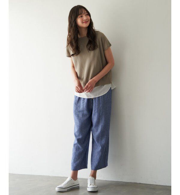 ikka「【雑誌 InRed 6月号掲載】麻混ベルト付きワイドパンツ」|その他|