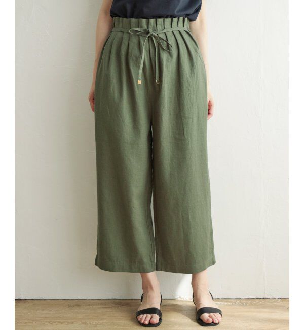 ikka「【雑誌 InRed 6月号掲載】麻混ベルト付きワイドパンツ」|その他|