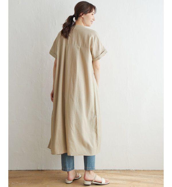 ikka「レーヨン麻半袖2WAYワンピース」|ワンピース|
