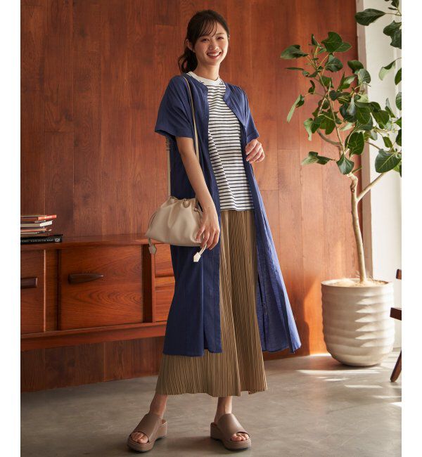 ikka「レーヨン麻半袖2WAYワンピース」|ワンピース|