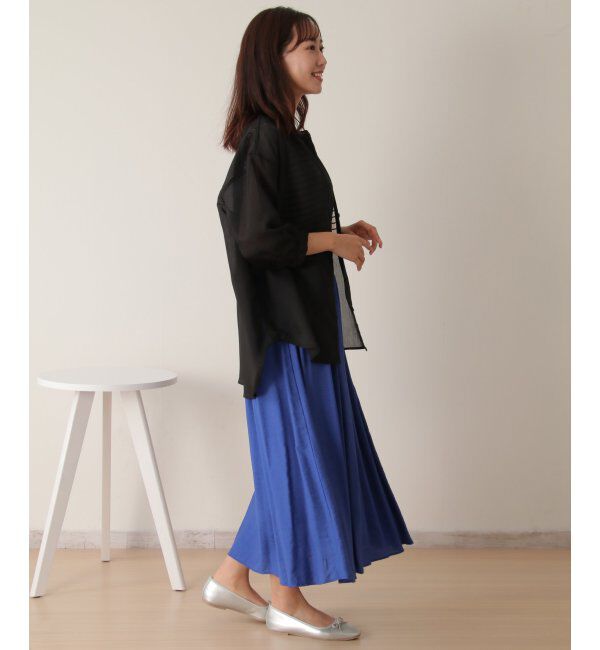 ikka「シアーストライプバンドカラーシャツ」|シャツ・ブラウス|