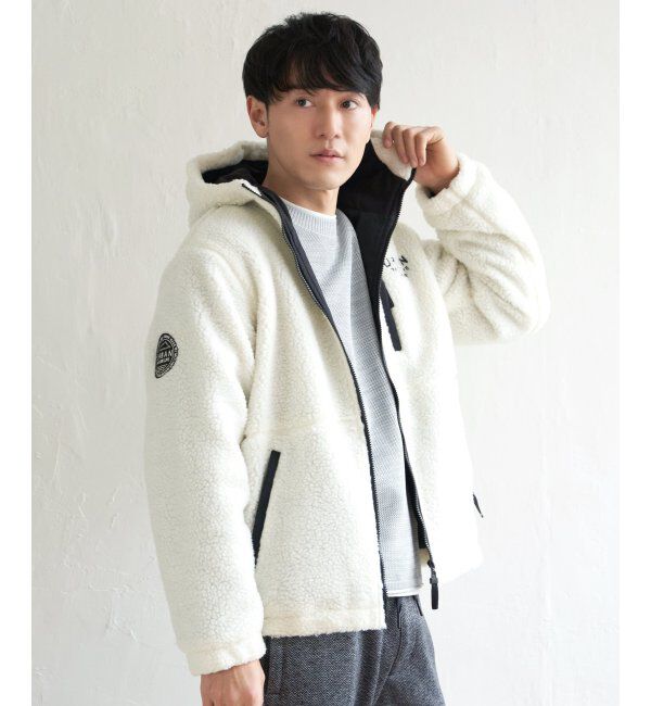 ikka「URBAN NATURE LIFE アーバンネイチャーライフ ボアブルゾン」|ブルゾン・スタジャン|オフホワイト