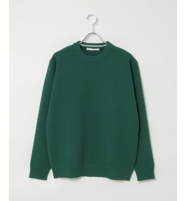 ikka「ラクカルニット鹿の子クルーネック」|プルオーバー|グリーン