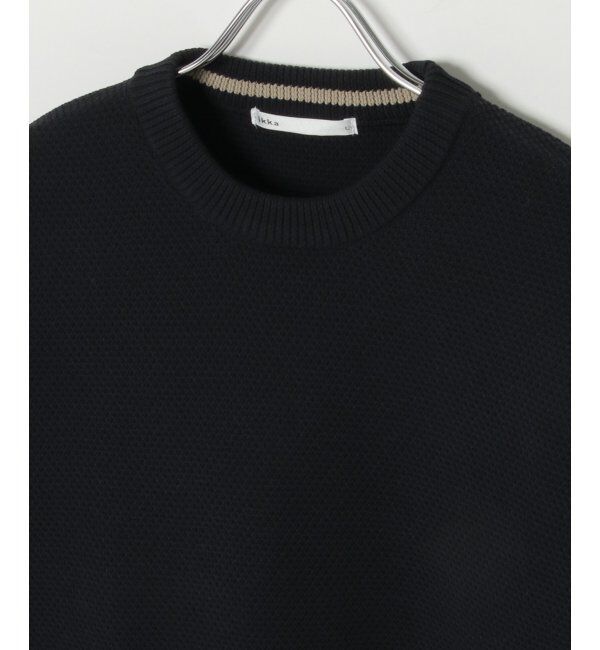 ikka「ラクカルニット鹿の子クルーネック」|プルオーバー|