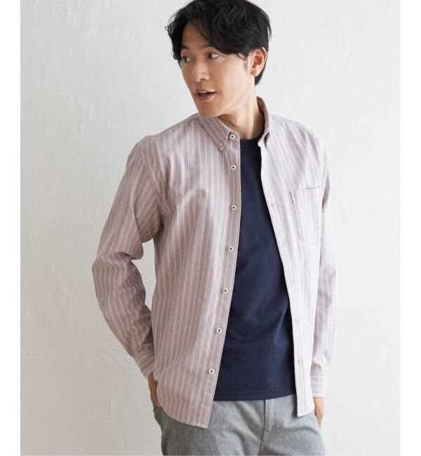 ikka「【吸水速乾】イージーケアオックスボタンダウンシャツ」|シャツ・ブラウス|ワイン
