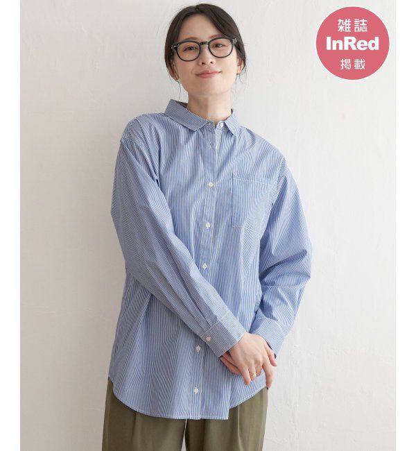 ikka「ストライプ長袖シャツ」|シャツ・ブラウス|