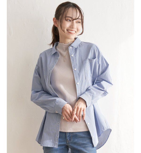 ikka「ストライプ長袖シャツ」|シャツ・ブラウス|