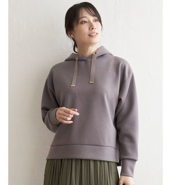 ikka「ダンボールニットフードＰＫ」|パーカー|コーヒー