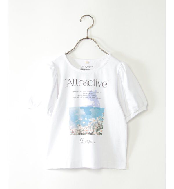 ikka kids「ボリュームパフ袖プリントT（120~160cm）」|Tシャツ・カットソー|オフホワイト