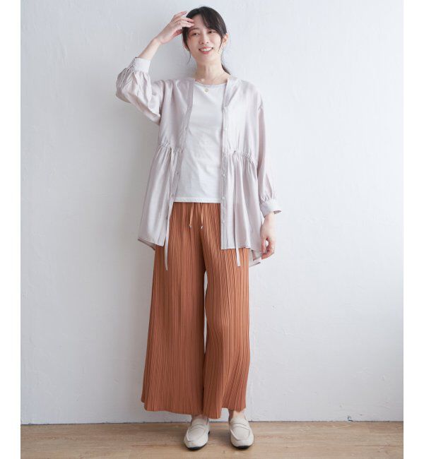 ikka「さらっとプリーツワイドパンツ」|その他|