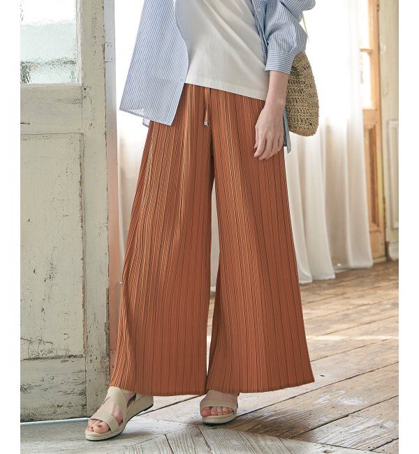 ikka「さらっとプリーツワイドパンツ」|その他|
