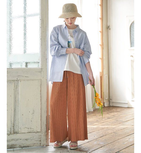 ikka「さらっとプリーツワイドパンツ」|その他|