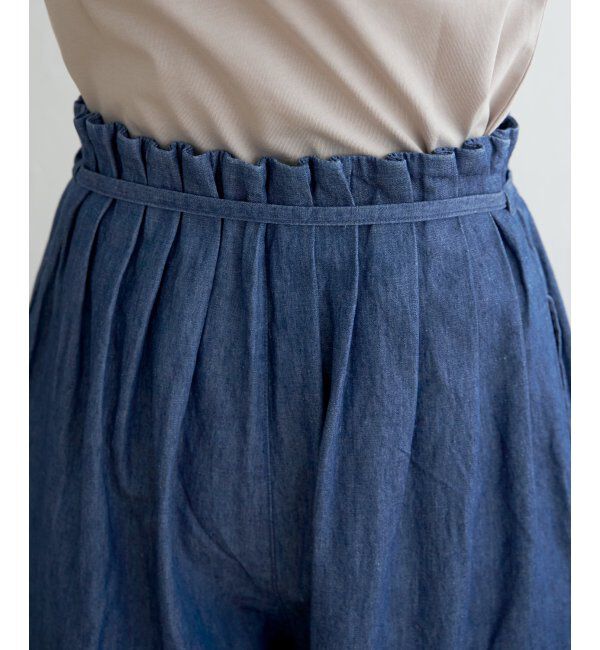 ikka「麻混ベルト付きワイドパンツ」|その他|