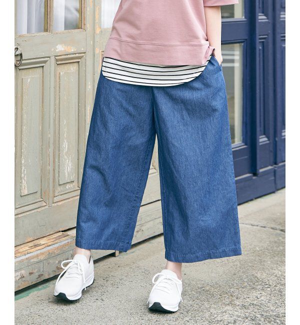 ikka「麻混ベルト付きワイドパンツ」|その他|