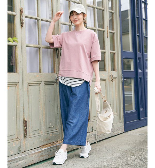 ikka「麻混ベルト付きワイドパンツ」|その他|