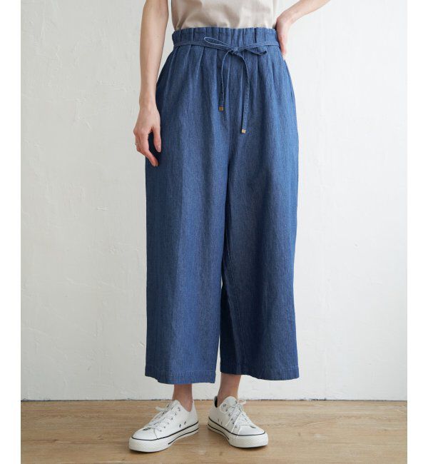 ikka「麻混ベルト付きワイドパンツ」|その他|