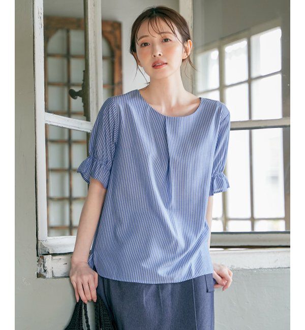 ikka「冷感袖切り替えブラウス」|シャツ・ブラウス|