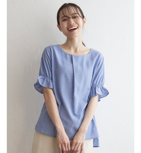 ikka「冷感袖切り替えブラウス」|シャツ・ブラウス|