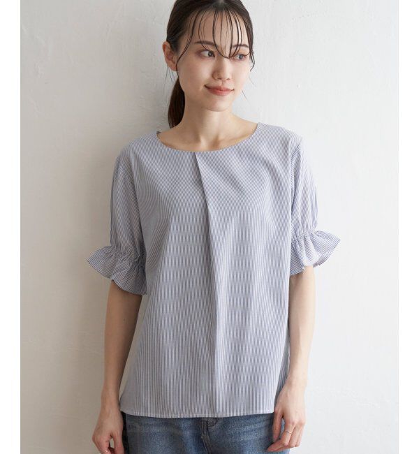 ikka「冷感袖切り替えブラウス」|シャツ・ブラウス|