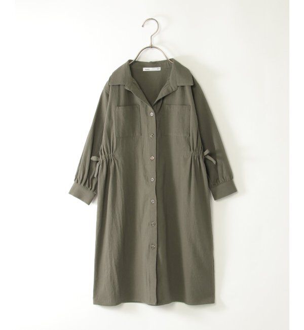 ikka kids「【親子おそろい】8分袖スキッパーシャツワンピース（120~160cm）」|スカート|