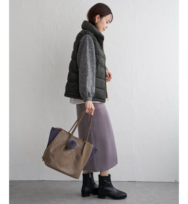 ikka「細コールボリューム襟ベスト」|ダウンベスト・ベスト|