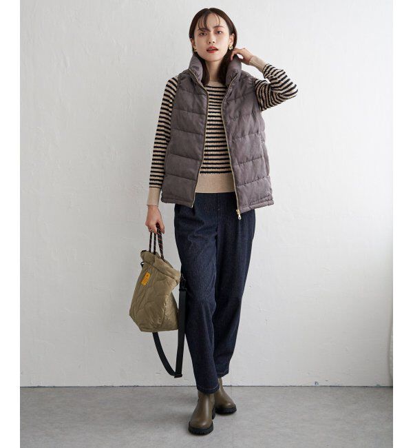 ikka「細コールボリューム襟ベスト」|ダウンベスト・ベスト|