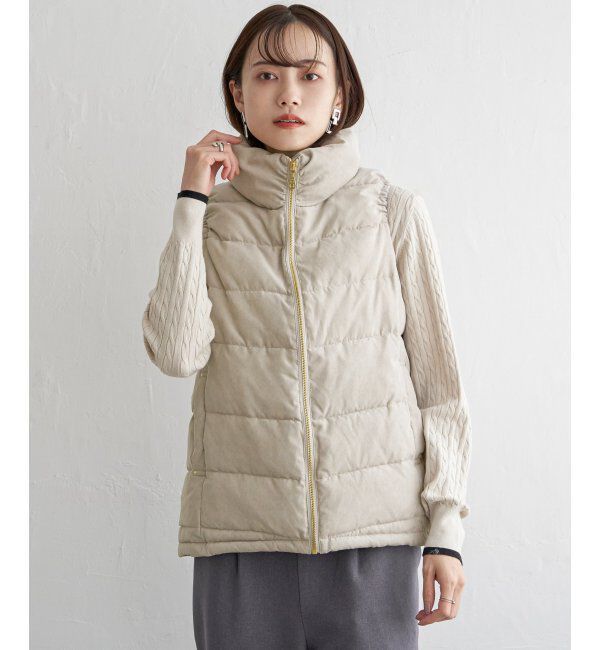 ikka「細コールボリューム襟ベスト」|ダウンベスト・ベスト|
