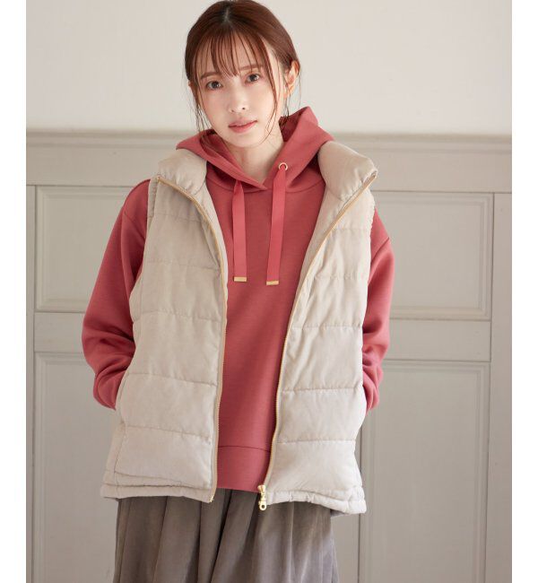 ikka「細コールボリューム襟ベスト」|ダウンベスト・ベスト|