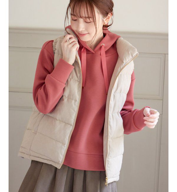 ikka「細コールボリューム襟ベスト」|ダウンベスト・ベスト|