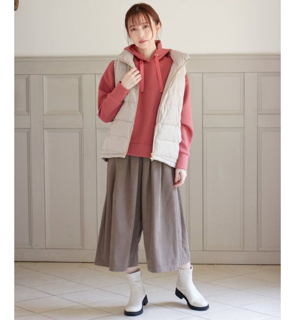 ikka「細コールボリューム襟ベスト」|ダウンベスト・ベスト|