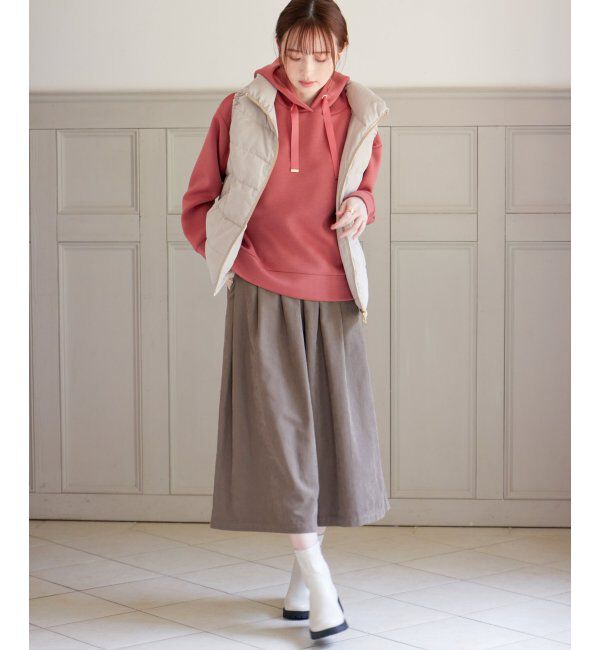 ikka「細コールボリューム襟ベスト」|ダウンベスト・ベスト|