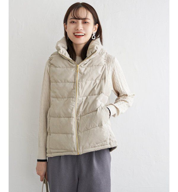 ikka「細コールボリューム襟ベスト」|ダウンベスト・ベスト|