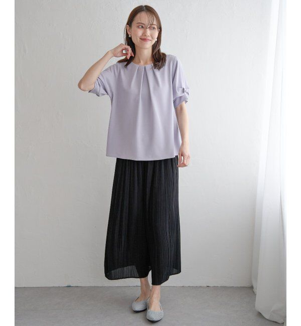 IKKA LOUNGE「ドライタッチ袖リボンブラウス」|シャツ・ブラウス|