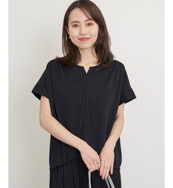 IKKA LOUNGE「GOKU楽冷感さらっとプルオーバー」|Tシャツ・カットソー|ネイビーブルー