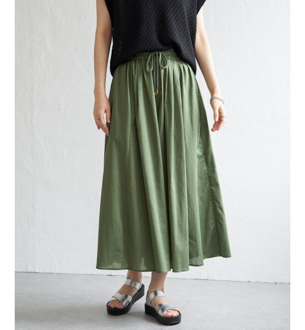 ikka「【親子おそろい】コットンボリュームペチ付きスカーチョ」|その他|グリーン