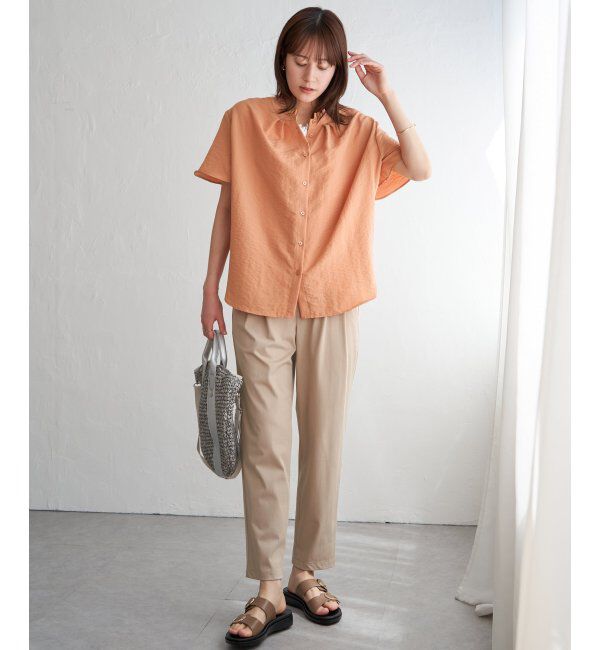 ikka「襟フリル2WAY半袖ブラウス」|シャツ・ブラウス|