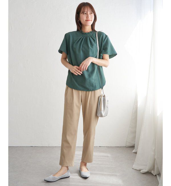 ikka「襟フリル2WAY半袖ブラウス」|シャツ・ブラウス|