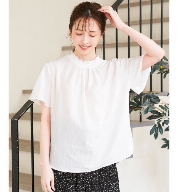 ikka「襟フリル2WAY半袖ブラウス」|シャツ・ブラウス|