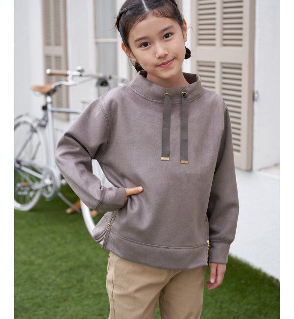 ikka kids「フェイクスエードサイドジップ使いプルオーバー（120~160cm）」|Tシャツ・カットソー|コーヒー